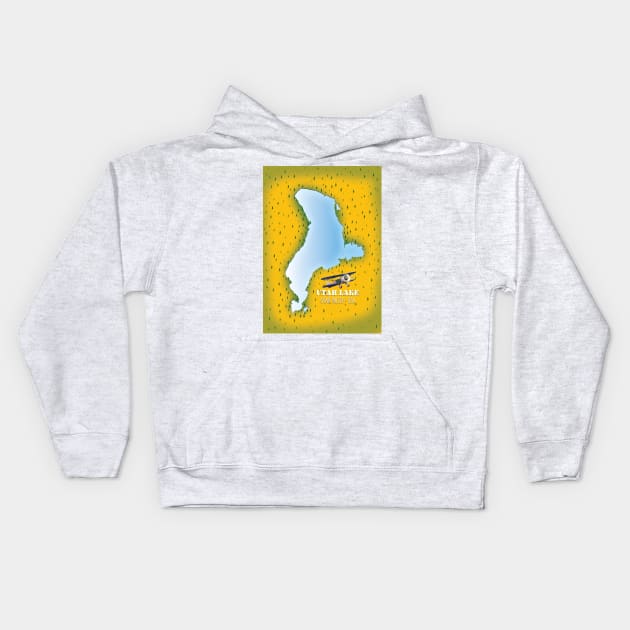 utah lake USA map Kids Hoodie by nickemporium1